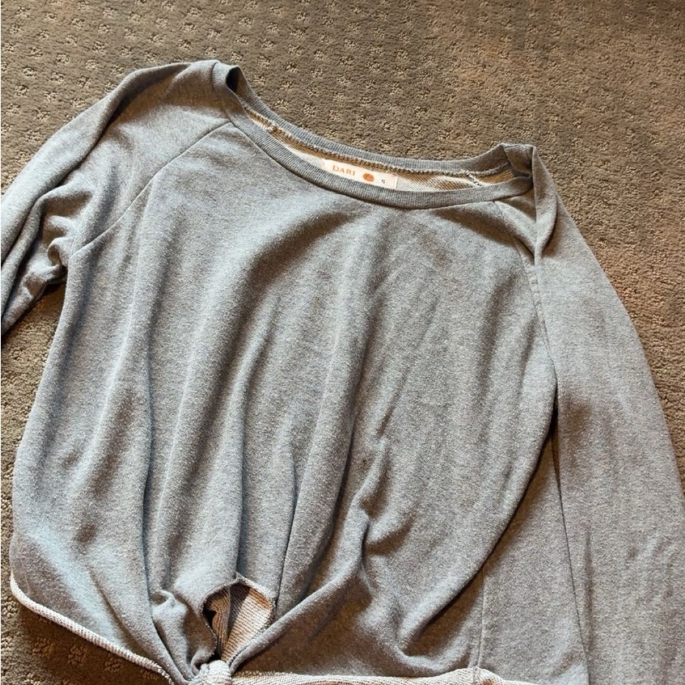 Daisy Light Gray Long Sleeve Women's Top